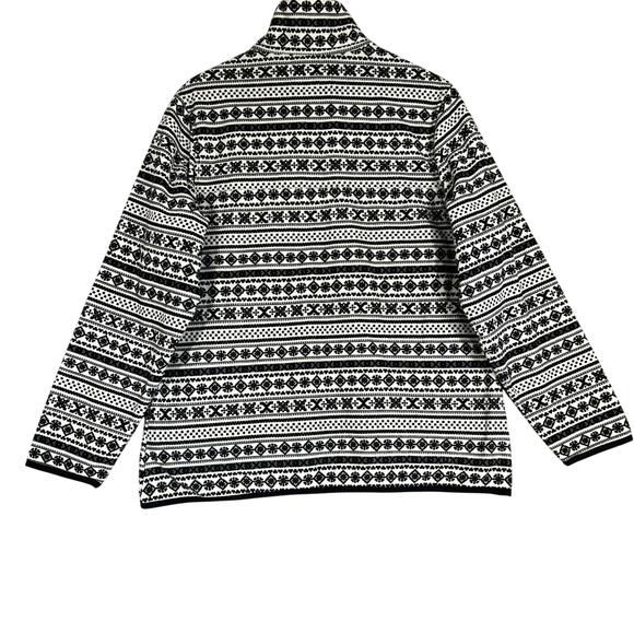 JACHS Cabin Fleece Women’s Large Black Mock Neck Pullover Fair Isle Cabincore - Picture 2 of 10